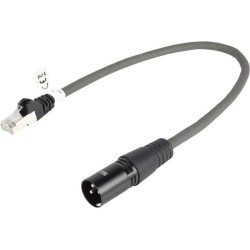 Cavo DMX Digitale XLR 3p (M) - RJ45 30cm Grigio Scuro