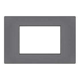 Placca 3 posti grigio Soft Touch compatibile Vimar Plana