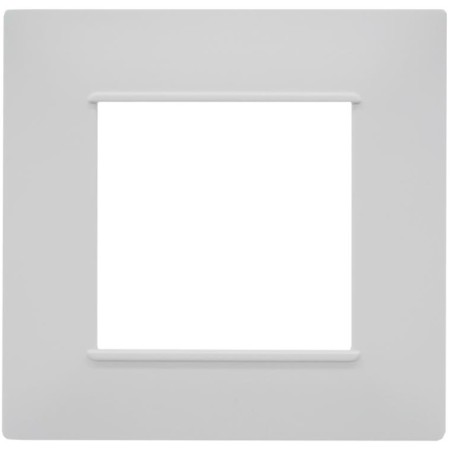 Placca 2 posti bianca Soft Touch compatibile Vimar Plana