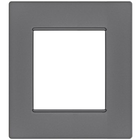 Placca 2 posti grigio Soft Touch compatibile Vimar Plana