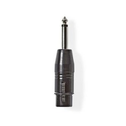 Adattatore XLR Mono - Femmina a 3 Pin XLR - Maschio da 6,35 mm - Nero