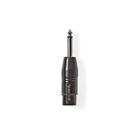 Adattatore XLR Mono - Femmina a 3 Pin XLR - Maschio da 6,35 mm - Nero