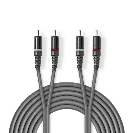 Cavo Audio Stereo 2x Maschio RCA - 2x Maschio RCA 3.0 m Grigio