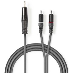 Cavo audio stereo 3,5mm maschio-2x maschio RCA 3m