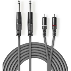 Cavo audio stereo 2x 6,35 mm maschio - 2x maschio RCA 5m