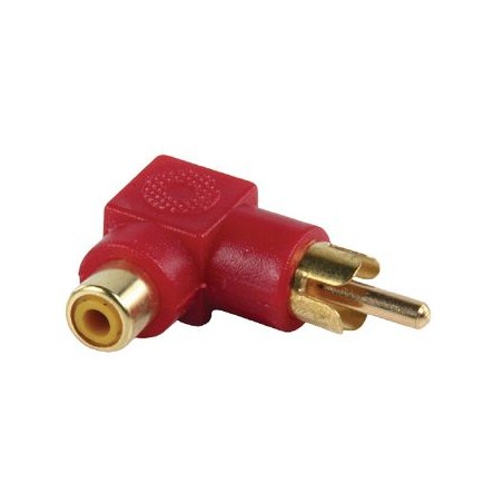 Adattatore Audio Stereo Angolari 90° RCA Maschio - RCA Femmina Rosso