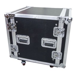 FLIGHT CASE 10U RACK 19" con ruote e doppio coperchio