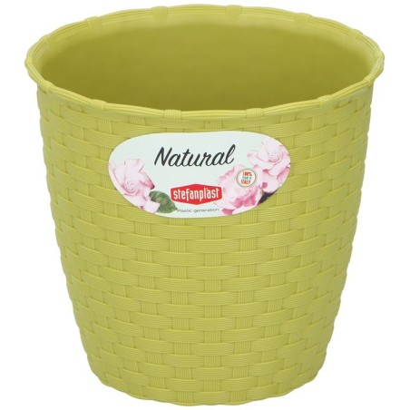 Vaso tondo con trama 14x12.8cm Verde Stefanplast