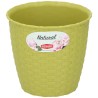 Vaso tondo con trama 14x12.8cm Verde Stefanplast