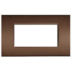 Placca in tecnopolimero 4 posti color bronzo compatibile Living International