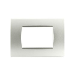 Placca in tecnopolimero grigio chiaro 3 posti compatibile Living International