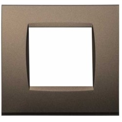 Placca in tecnopolimero 2 posti color bronzo compatibile Living International