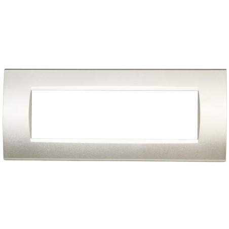 Placca in tecnopolimero 7 posti color grigio chiaro compatibile Living International