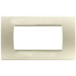 Placca in tecnopolimero 4 posti color grigio chiaro compatibile Living International