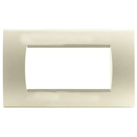 Placca in tecnopolimero 4 posti color grigio chiaro compatibile Living International