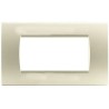 Placca in tecnopolimero 4 posti color grigio chiaro compatibile Living International