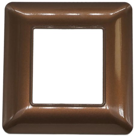 Placca 2 posti in tecnopolimero color bronzo compatibile Matix