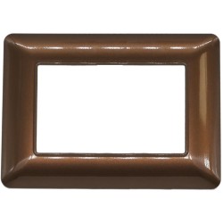 Placca 3 posti in tecnopolimero color bronzo compatibile Matix