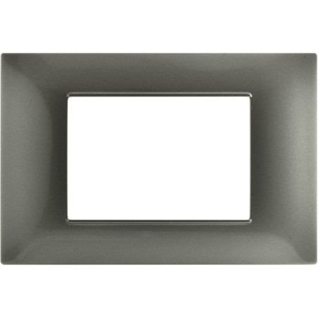 Placca 3P Tecnopolimero 12x8cm Grigio scuro compatibile Vimar Plana