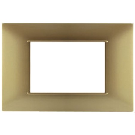 Placca 3P Tecnopolimero 12x8cm Oro compatibile Vimar Plana