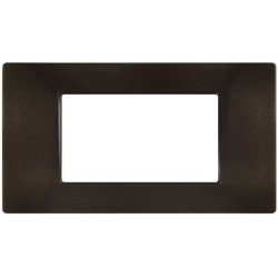 Placca 4P Tecnopolimero 14x8cm Bronzo compatibile Vimar Plana