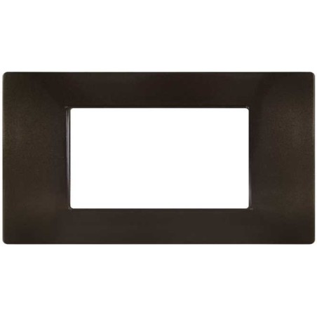 Placca 4P Tecnopolimero 14x8cm Bronzo compatibile Vimar Plana