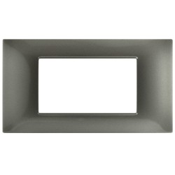 Placca in tecnopolimero 4P grigio scuro compatibile Vimar Plana