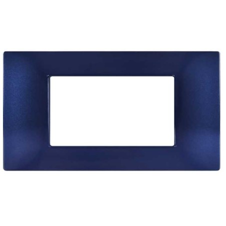 Placca in tecnopolimero 4 posti color blu compatibile Vimar Plana