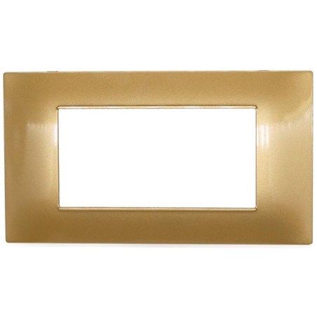 Placca in tecnopolimero 4 posti color oro compatibile Vimar Plana