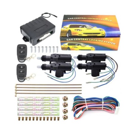 Kit universale chiusura centralizzata per auto con telecomandi - 4 porte