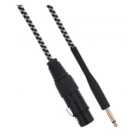 Cavo XLR Cannon femmina a Jack 6.35 maschio 5 metri Mono - Bianco/Nero