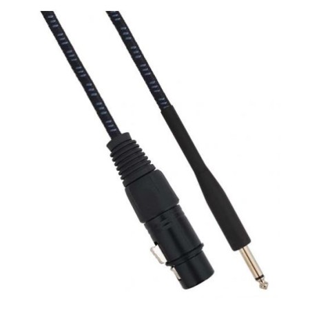 Cavo XLR Cannon femmina a Jack 6.35 maschio 3 metri Mono - Nero/Blu
