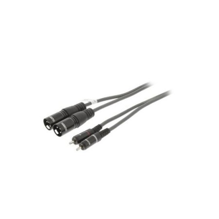 XLR Cavo Stereo 2x XLR 3-Pin Maschio - 2x RCA Maschio 3.0 m Grigio Scuro