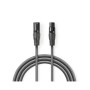 Cavo Audio XLR Bilanciato | Maschio a 3 Pin XLR - Femmina a 3 Pin XLR | 0,5 m | Grigio