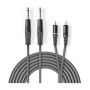 Cavo audio stereo 2x 6,35 mm maschio - 2x maschio RCA Placcato nickel 3m