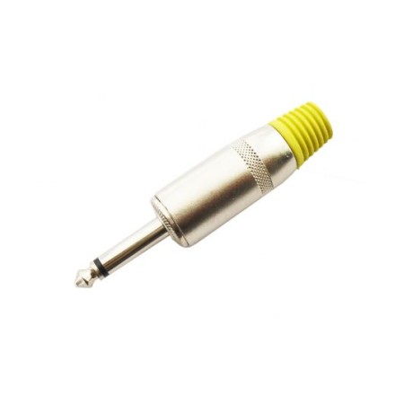 Connettore Jack 6.3mm mono in metallo - giallo