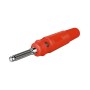 Connettore a banana con foro trasversale di 4 mm rosso