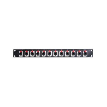 Pannello rack 12 Jack 6.35 nero