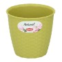 Vaso tondo con trama 14x12.8cm Verde Stefanplast