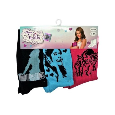 Calze Disney Violetta Taglia 23/26 - 3 paia