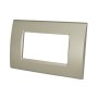 Placca in tecnopolimero 4 posti color champagne compatibile Living International