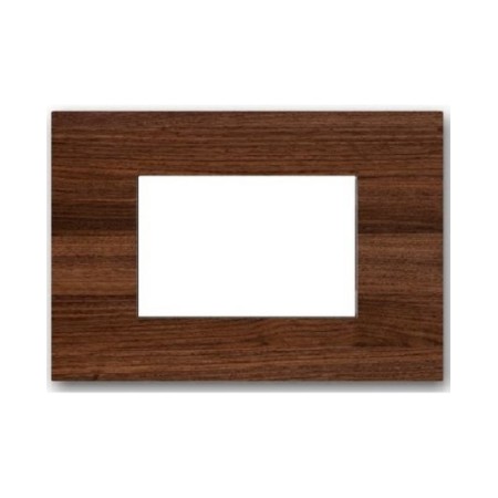 Placca 3 posti ciliegio compatibile Living International