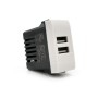 Alimentatore doppia presa USB 5V 2A Bianco compatibile Living International