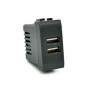 Alimentatore doppia presa USB 5V 2A nero compatibile Living International