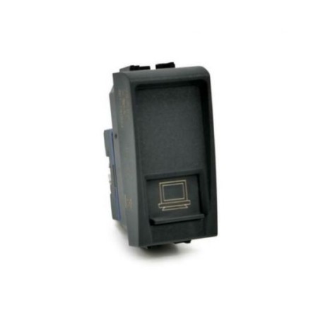 Connettore di rete RJ45 8 pin UTP nero compatibile Living International