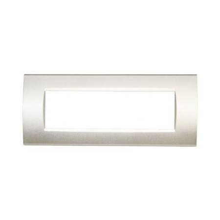 Placca in tecnopolimero 7 posti color grigio chiaro compatibile Living International