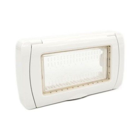 Placca idrobox IP55 4P bianca compatibile Living International