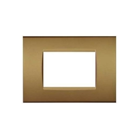Placca in tecnopolimero 3 posti color sabbia compatibile Living International