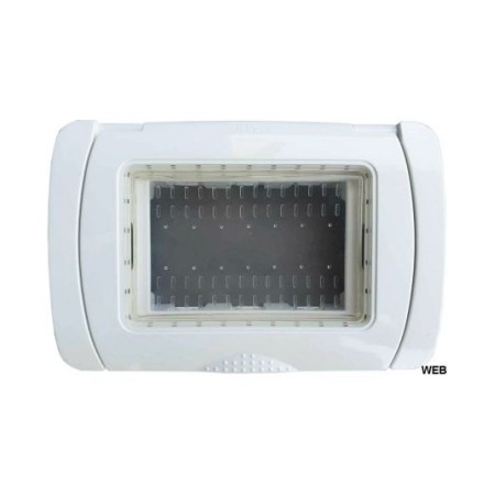 Placca Idrobox IP55 13x8.5cm 3 posti Bianco compatibile Matix