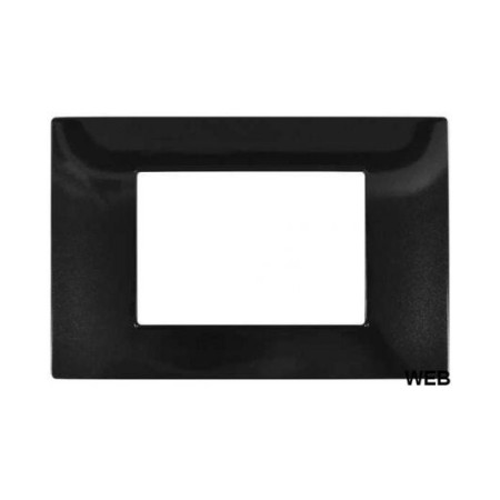 Placca 3 posti nera tecnopolimero compatibile Matix